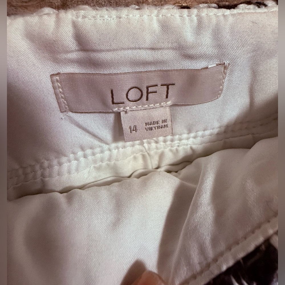 LOFT Black and White Plaid Skirt - Picture 3 of 5